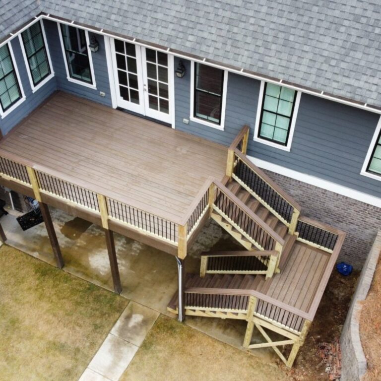 Custom Trex Composite Deck and Stairs Built by Invicta Exteriors Contractor Near Birmingham AL